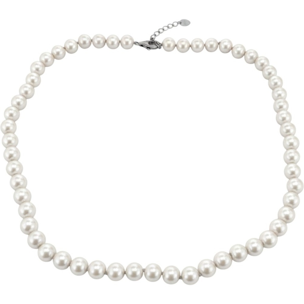 Freshwater Pearl Necklace Sterling Silver S925 Clasp Baroque‎ Cream 16-18 inch